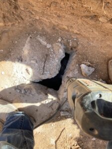 Seized Septic Tank Lid Broken